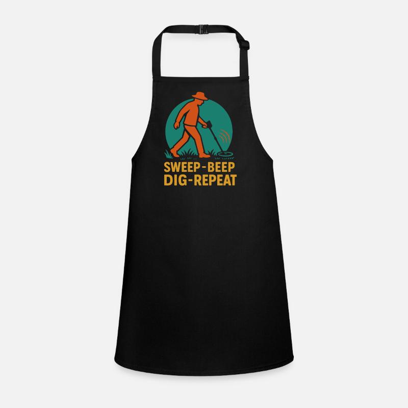 Metal Detecting Enthusiast Sweep Beep Dig Repeat Children's Apron