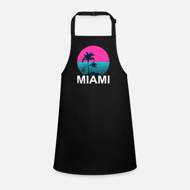 Miami Neon Palmen Sunset Schürze für Kinder