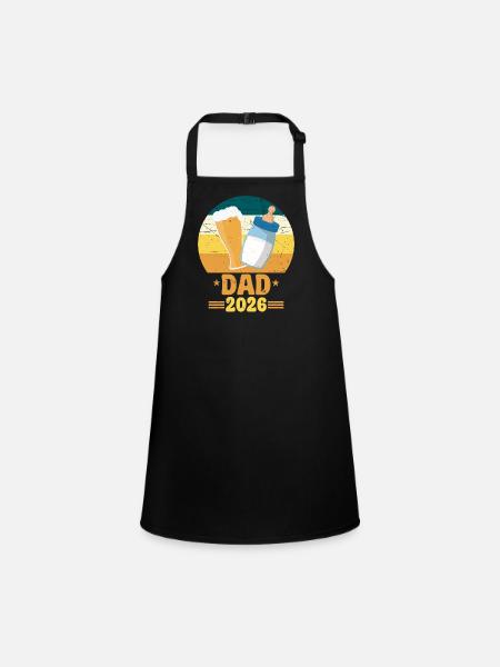 Papa 2026 Futur Papa Annonce de Bébé Futur Père - Tablier Enfant - noir - Devant