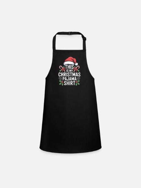 Ce t-shirt de pyjama de Noël - Tablier Enfant - noir - Devant
