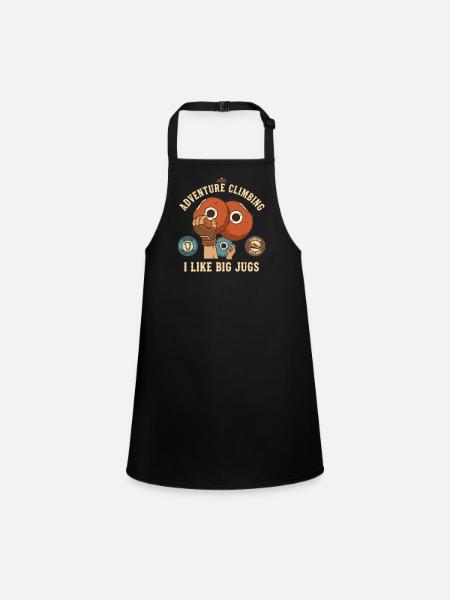 Adventure Climbing I Like Big Jugs Rock - Children's Apron - black - Front
