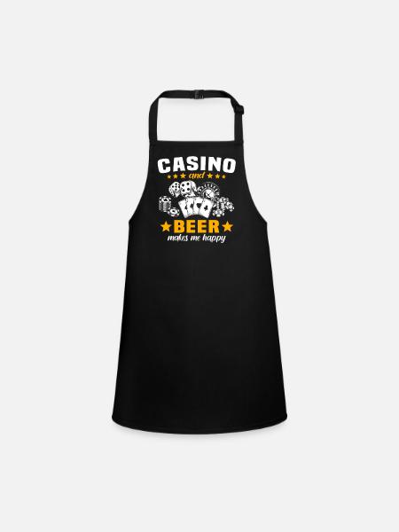 Casino Glücksspieler - Schürze für Kinder - Schwarz - Vorne