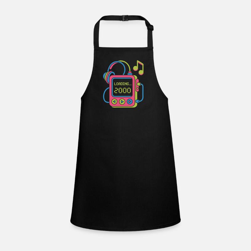 Retro MP3 Player 2000s Music Design Colorful - Children's Apron - black