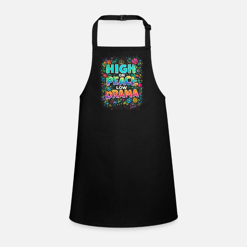 high on peace, low drama flower power Children's Apron