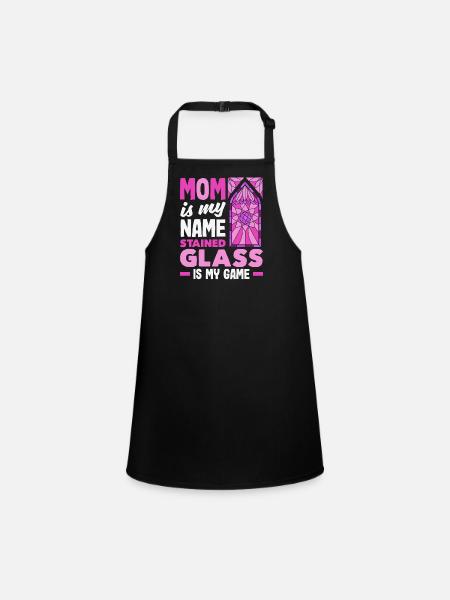 Stained Glass Art Stained Glass Artist - Children's Apron - black - Front