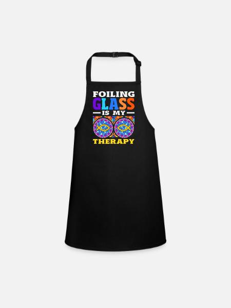 Stained Glass Art Stained Glass Artist - Children's Apron - black - Front