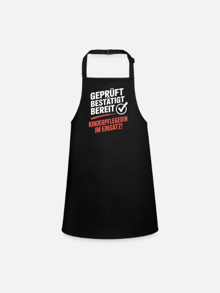Tested confirmed ready to be a nanny in the - Children's Apron - black - Front