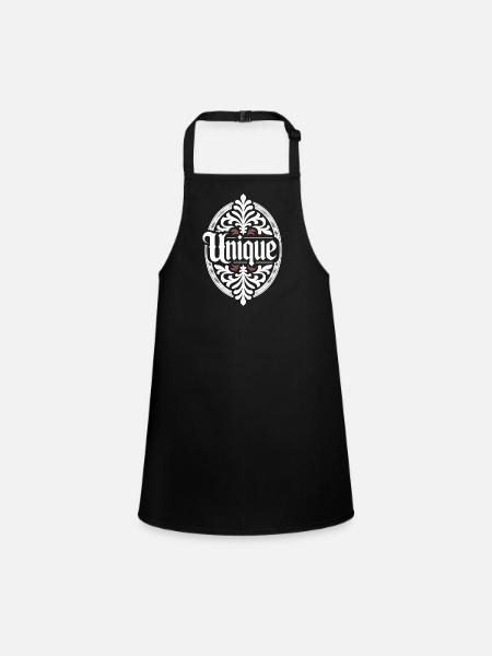 unique, unique, unique valeur de soi unique - Tablier Enfant - noir - Devant