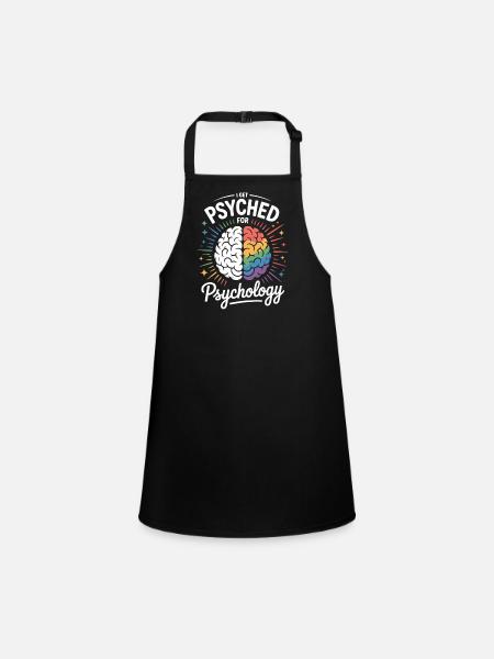 Psychedelic Psychology Brain - Children's Apron - black - Front