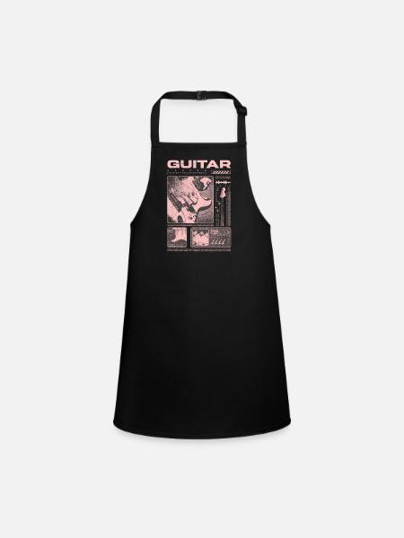 Gitarrist, Rockgitarrist, Streetwear-Musiker - Schürze für Kinder - Schwarz - Vorne