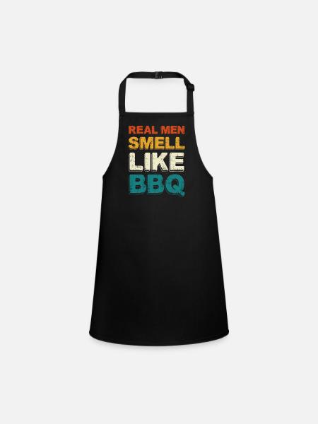Real Men Smell Like BBQ - Children's Apron - black - Front
