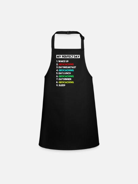 Geocaching Perfect Day Outdoor Treasure Hunt - Children's Apron - black - Front