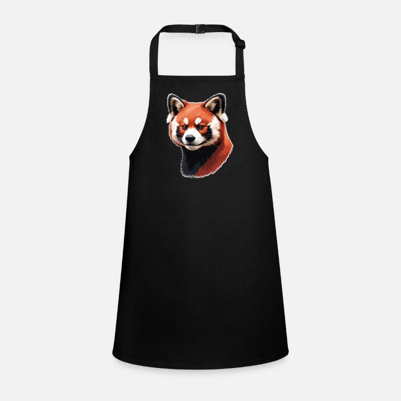 Tête de panda rouge – Peinture numérique Tablier Enfant