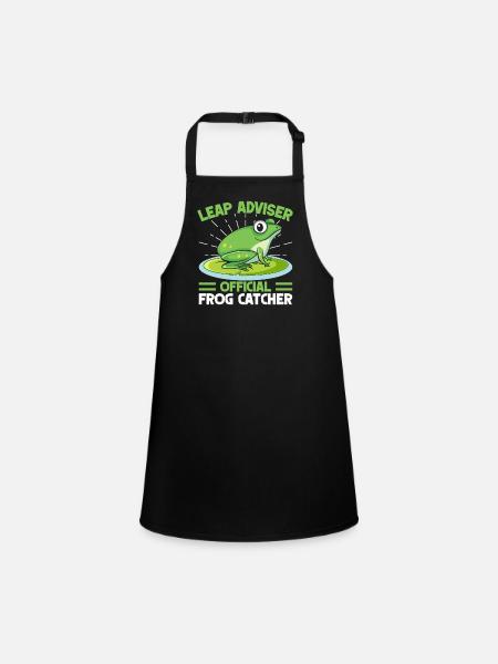 Frog Catcher Leap Adviser Frog - Children's Apron - black - Front