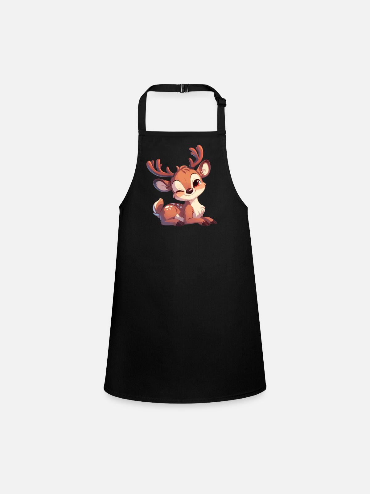 Reindeer Reindeer - Children's Apron - black - Front