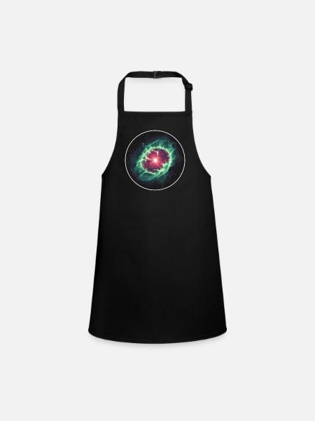 Astronomy Space Planetary Nebula Shell - Children's Apron - black - Front