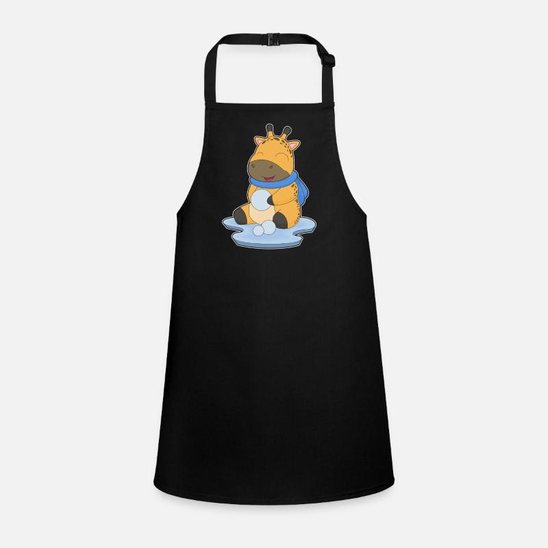 Giraffe Winter Snowball Children's Apron