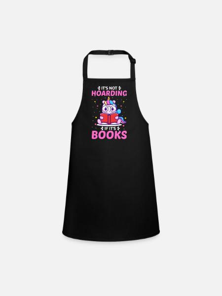 Lire, lire, licorne - Tablier Enfant - noir - Devant