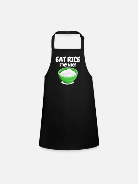 Rice International Cuisine Rice Lovers - Children's Apron - black - Front