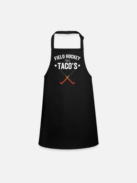 Field Hockey Then Tacos - Children's Apron - black - Front