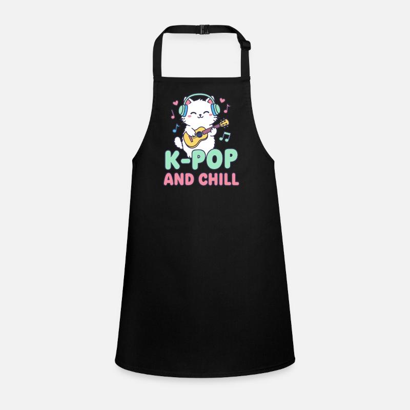 K-Pop AND CHILL Cute Korean Music Anime Cat Children's Apron
