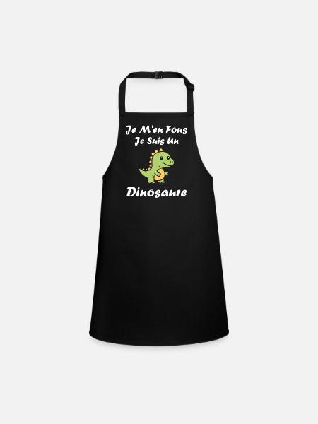 Dino Tendre: Je suis un Dinosaure - Tablier Enfant - noir - Devant