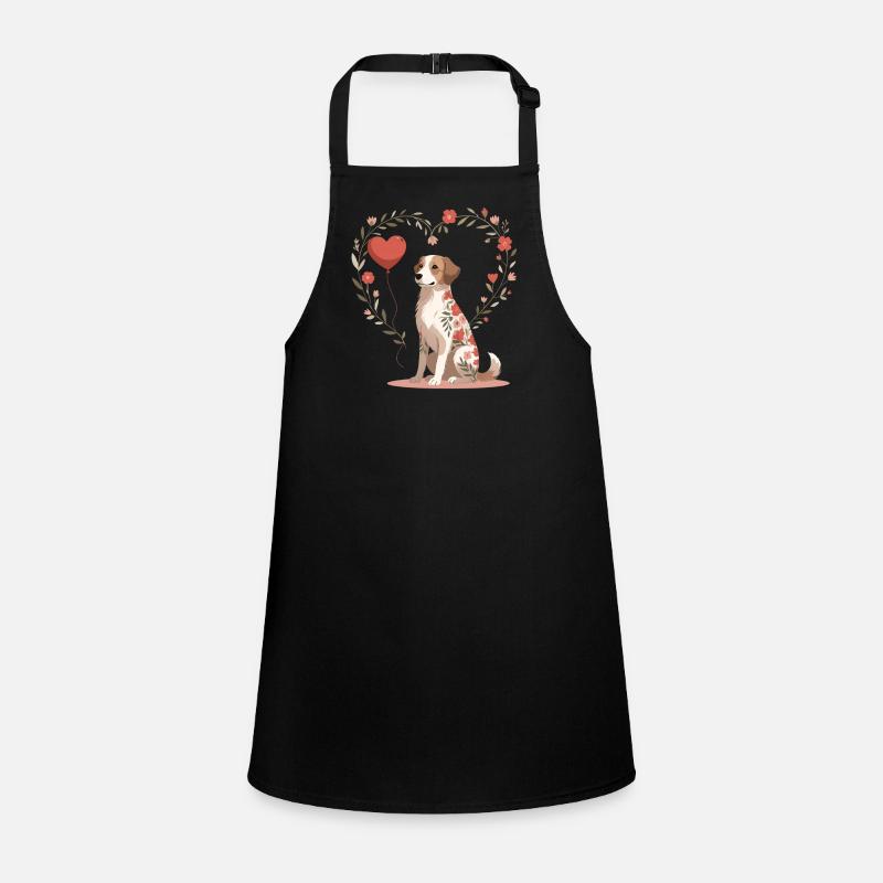Flower Heart Dog Tattoo Pattern Children's Apron