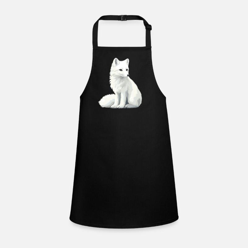 White fox illustration Children's Apron