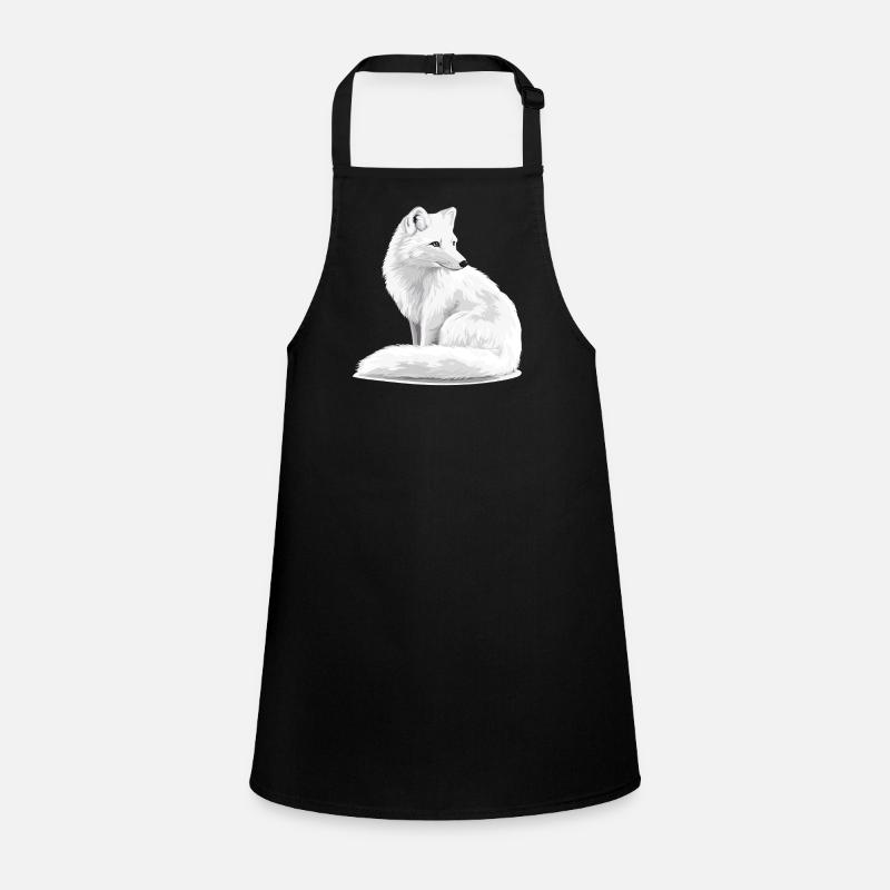 Schneeweißer Fuchs Illustration Schürze für Kinder