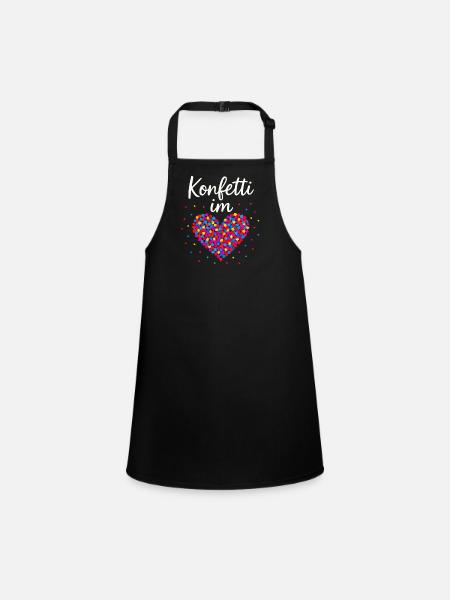 Carnival confetti in the heart of Shrovetide Carnival - Children's Apron - black - Front