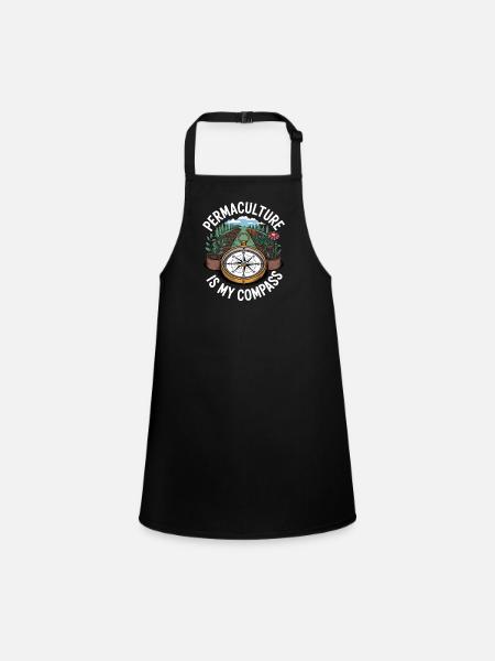 Permaculture philosophy of life for nature lovers - Children's Apron - black - Front
