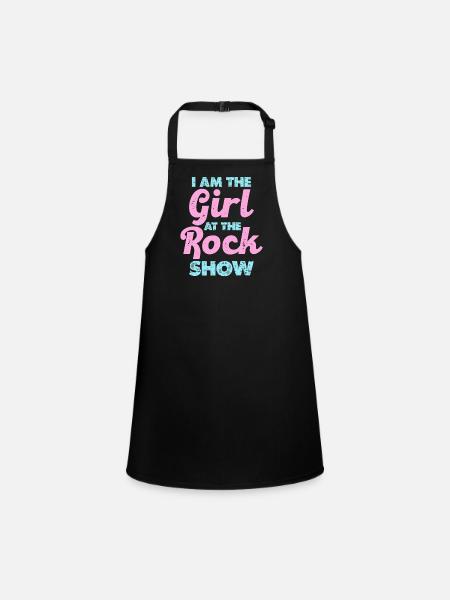Pastell Rockgirl Statement - Schürze für Kinder - Schwarz - Vorne