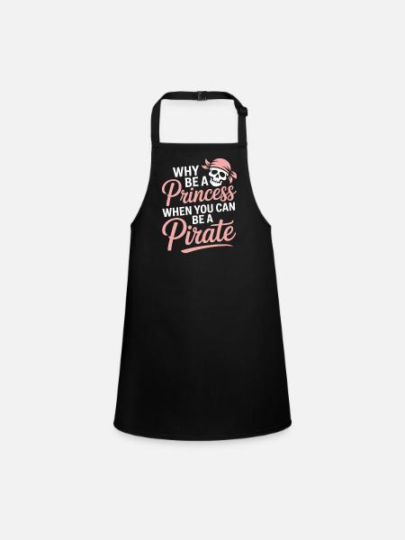 Pirate Princess Attitude - Children's Apron - black - Front