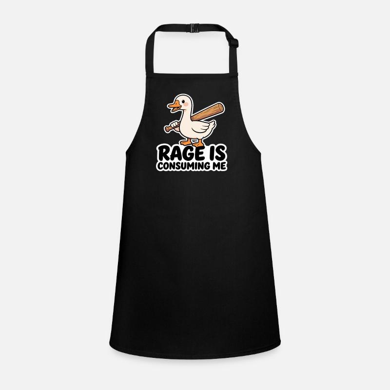 Rage Is Consuming Me Funny Goose With Bat Children's Apron