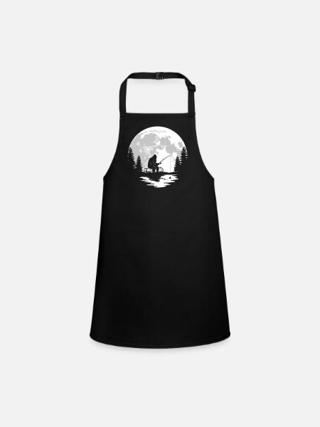 Bigfoot Fishing - Children's Apron - black - Front