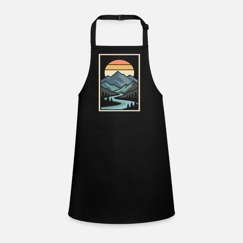 Abstract mountain landscape illustration Children's Apron