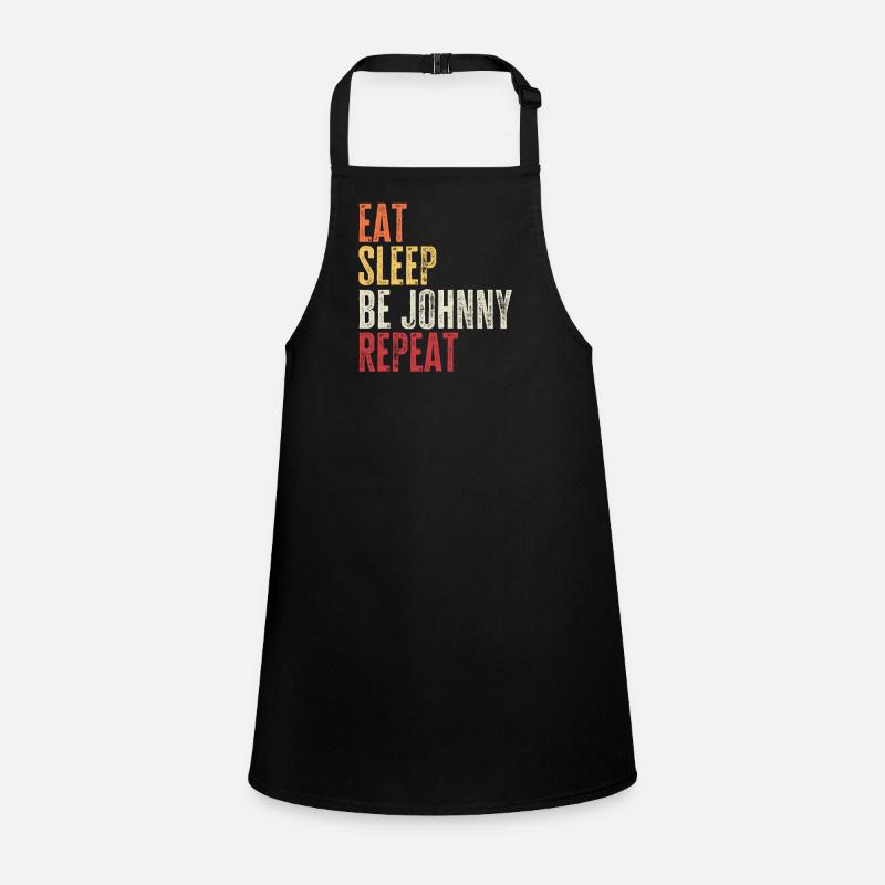 Eat Sleep Be Johnny Repeat Retro Name Children's Apron