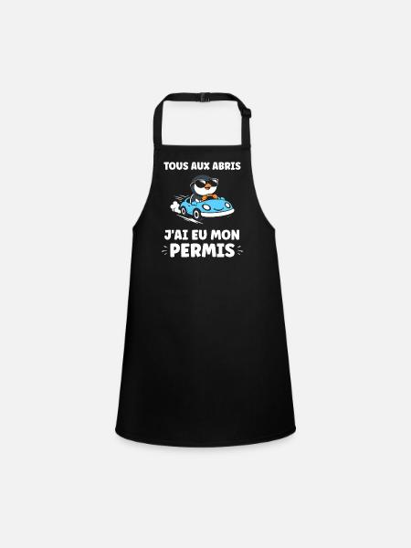 Driver's license humor - Children's Apron - black - Front