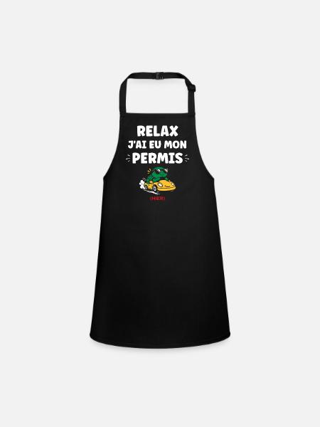 Driver's license humor - Children's Apron - black - Front