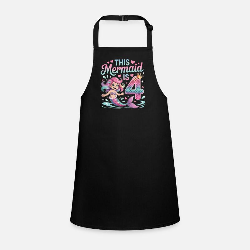 Mermaid 4th Birthday 4 Years Children's Apron