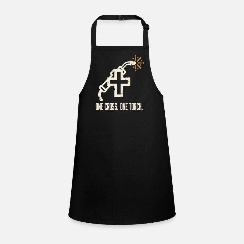 ONE CROSS. ONE TORCH. Welder Motif Children's Apron