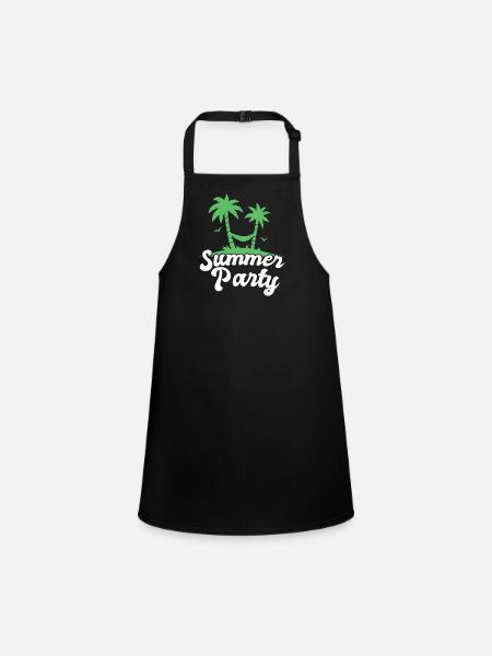 Summer Party Palm Tree Design - Schürze für Kinder - Schwarz - Vorne