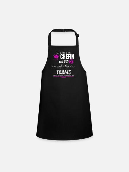 beste Chefin wunderbares Team Chefin geschenke - Tablier Enfant - noir - Devant