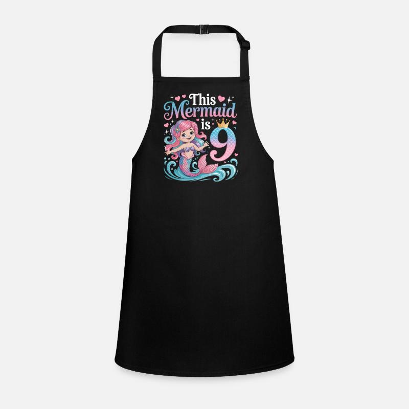 Mermaid 9th Birthday 9 Years Children's Apron