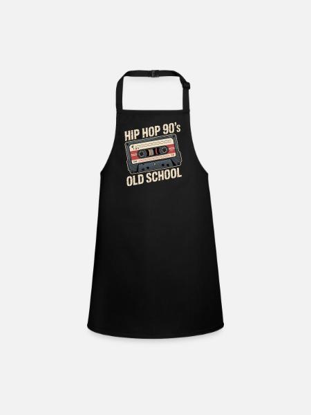 Hip Hop 90s Old School Cassette - Children's Apron - black - Front