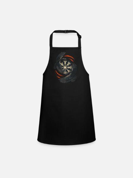 Corbeaux vikings scandinaves - Tablier Enfant - noir - Devant