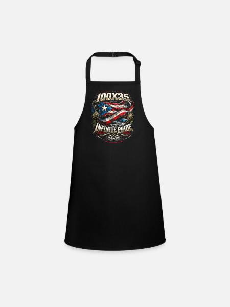 Porto Rico Boricua 100x35 Infinite Pride - Tablier Enfant - noir - Devant