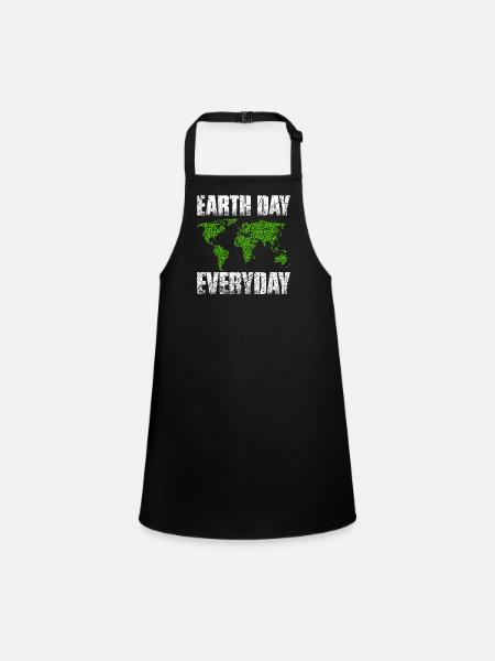 Earth Day Shirt - Schürze für Kinder - Schwarz - Vorne