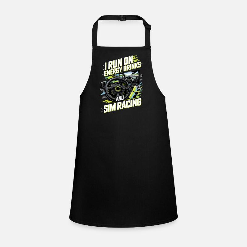 I make a living from energy drinks and sim racing Children's Apron