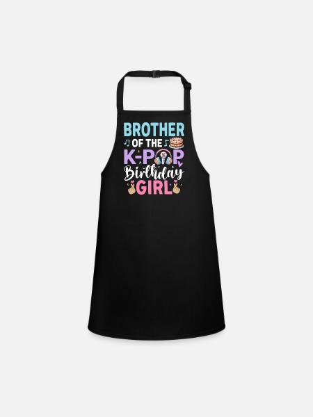 Brother Of The K-Pop Birthday Girl - Schürze für Kinder - Schwarz - Vorne